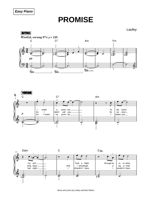 Promise - Laufey (Easy Piano)