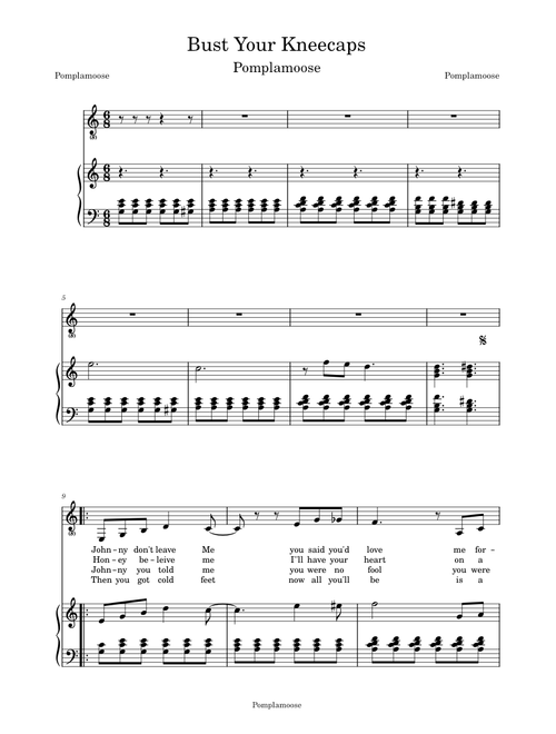 Bust your kneecaps – Pomplamoose Bust Your Kneecaps Sheet Music