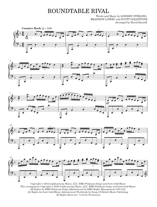 Roundtable rival - Lindsey Stirling (Piano Solo)