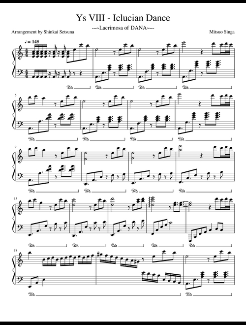 Ys Music sheet music by frolicchris | Play, print, and download in