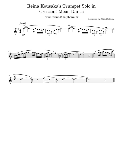 Reina Kousaka's Trumpet Solo in 'Crescent Moon Dance'