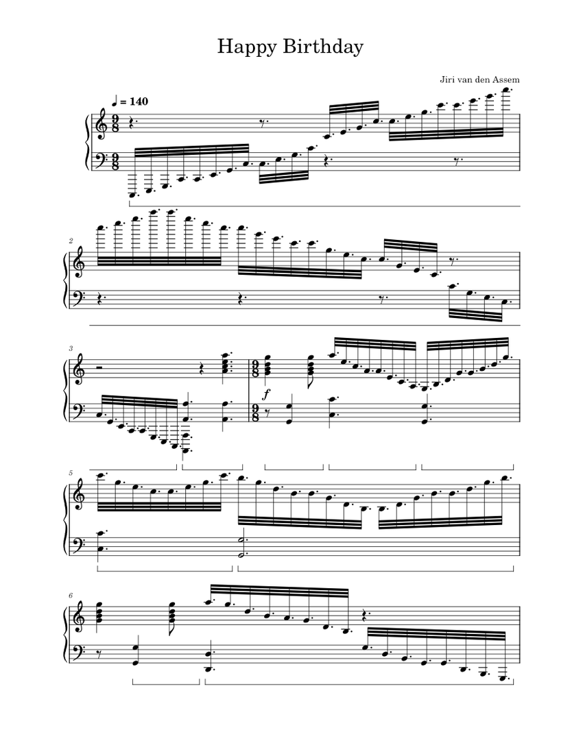 Happy Birthday to You – Misc Traditional Sheet Music for Piano (Solo ...