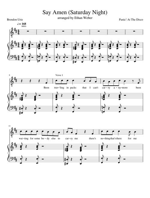 Panic! At The Disco - Say Amen (Saturday Night) (piano/voice)