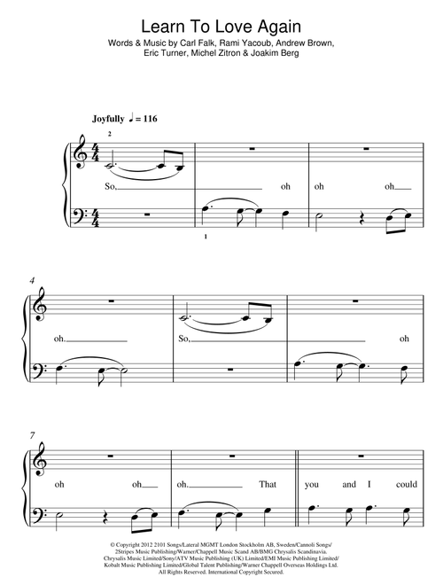 Learn To Love Again - LAWSON (Easy Piano)