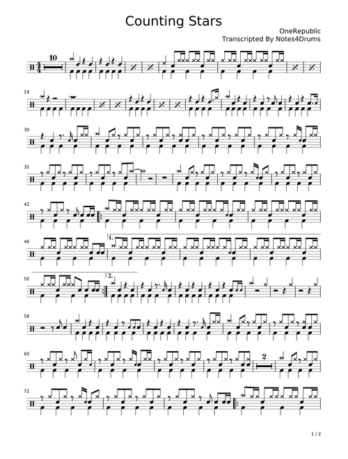 Counting Stars by OneRepublic - Drums