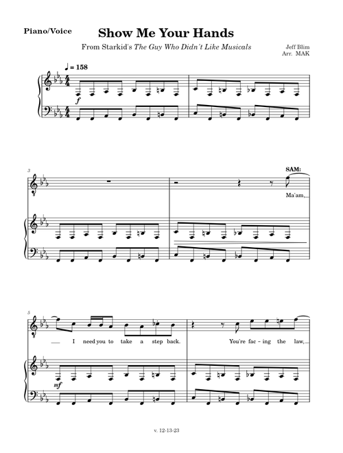 Show Me Your Hands (Piano/Voice)