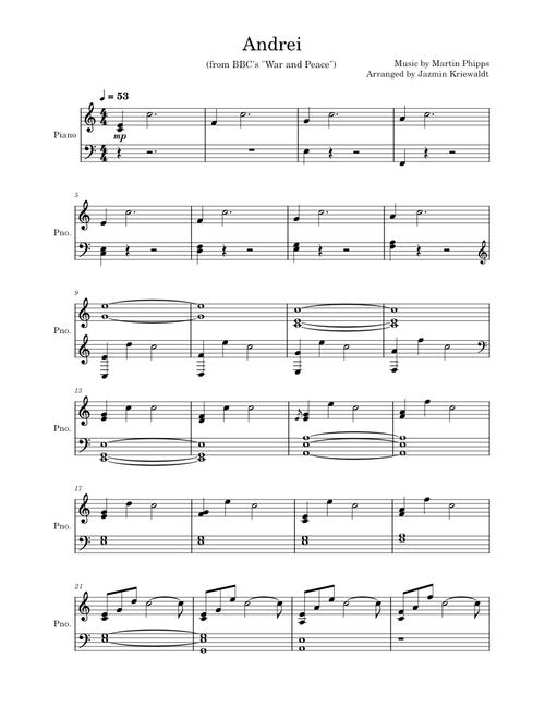 Andrei – Martin Phipps Andrei – War and Peace
