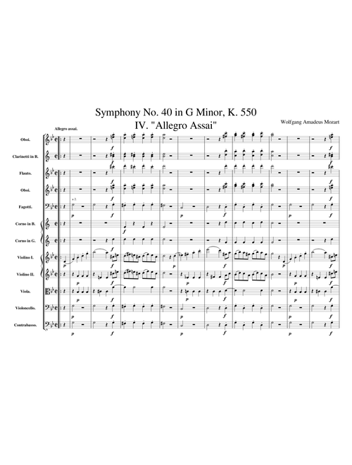 Mozart: Symphony No. 40 in G Minor, K. 550: IV. "Allegro Assai"