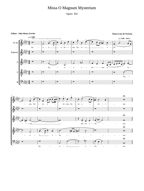 Missa O Magnum Mysterium - Tomás Luis de Victoria