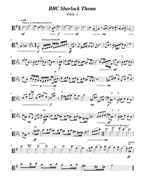 BBC Sherlock Theme for Viola