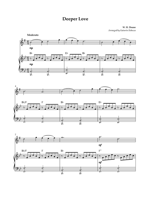 Deeper Love (Arr. Kaiserin Rebecca) - W H Doane (Alto Sax and Piano)
