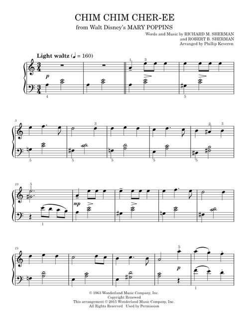 Chim Chim Cheree - Sherman Brothers (Easy Piano)