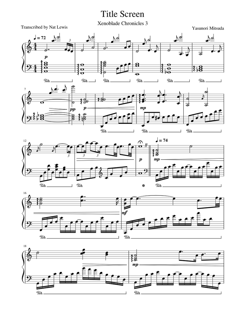 Off-Seer – Xenoblade Chronicles 3 Sheet Music for Piano