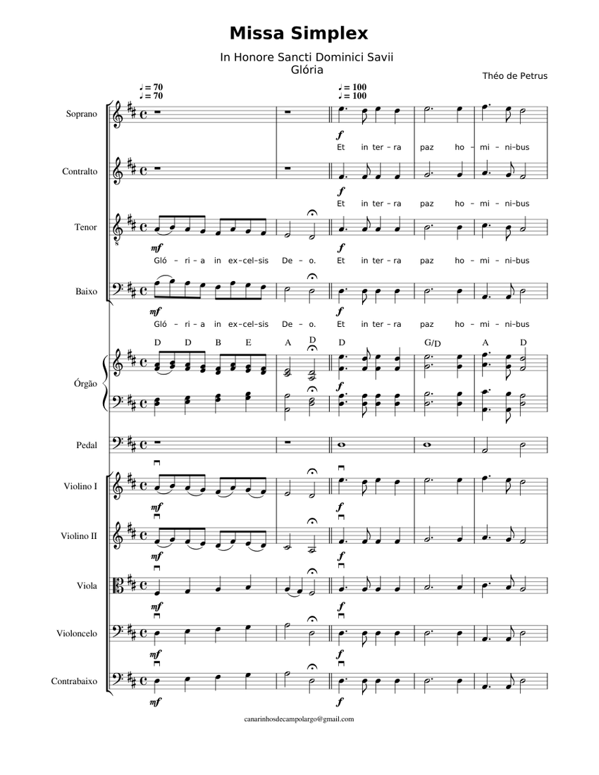 Missa Simplex - Gloria - Theo de Petrus Sheet music for Organ ...
