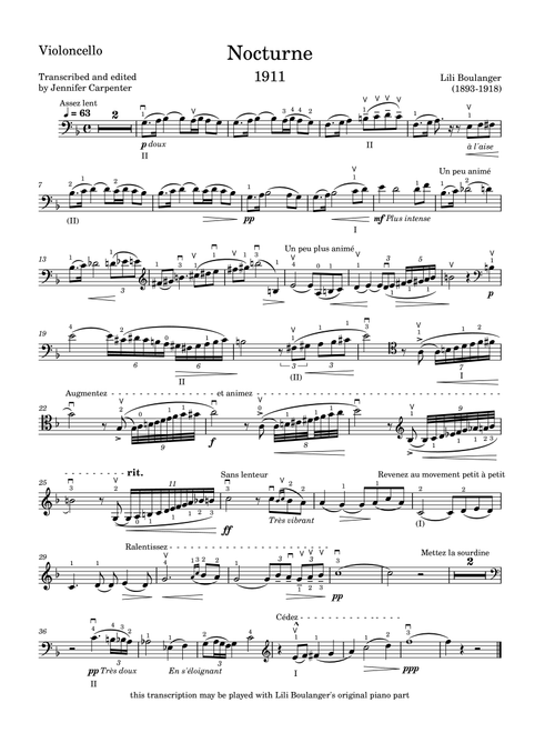 Nocturne (Arr. Jennifer Carpenter) - Lili Boulanger (Cello Solo)
