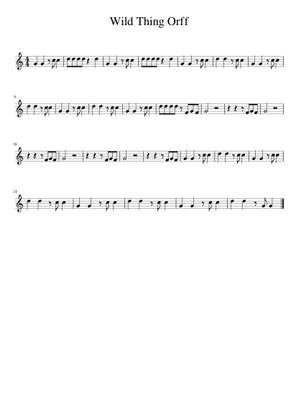 Wild Thing Sheet Music with Chords for Piano (Solo) Easy