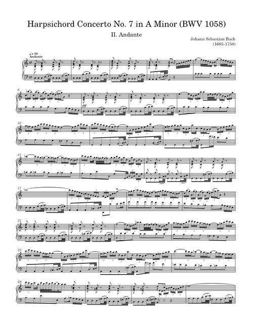 Harpsichord Concerto No.7 in G minor, BWV 1058 – Johann Sebastian Bach