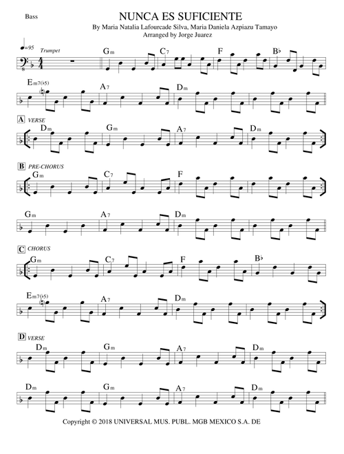 Nunca Es Suficiente (Arr. Jorge JuÃ¡rez) - Natalia Lafourcade (Small Ensemble)