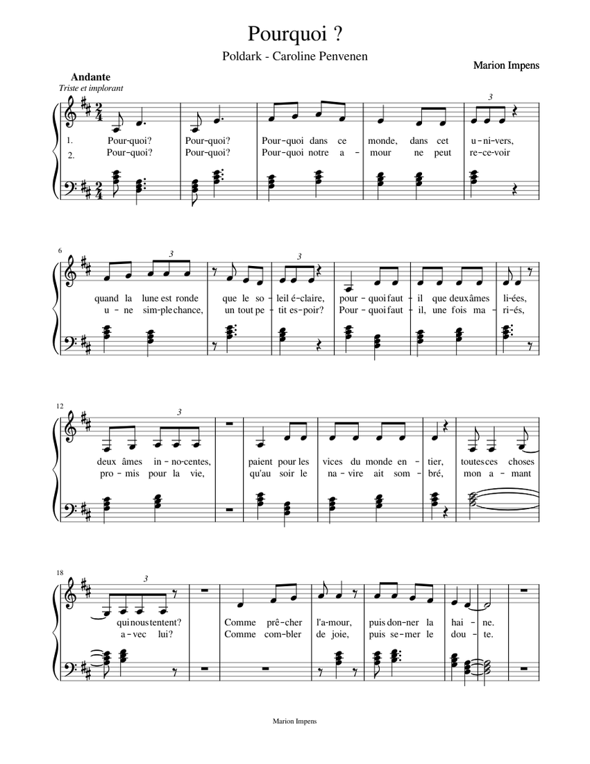 pourquoi-marion-impens-for-poldark-sheet-music-for-piano-mixed