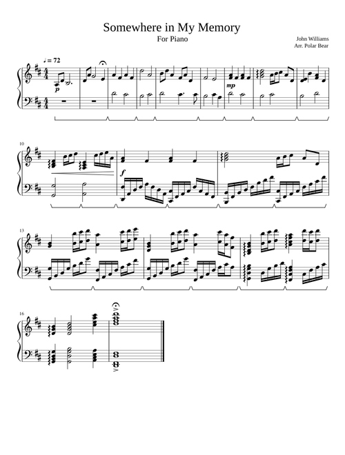 Somewhere In My Memory (Piano)