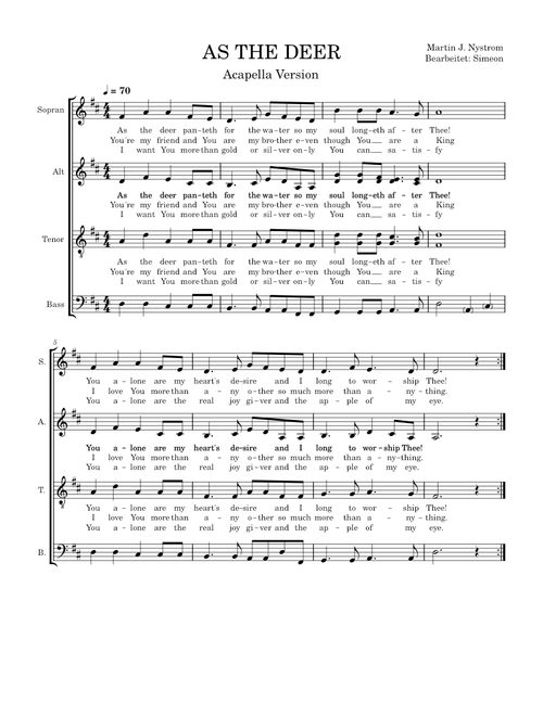 As the deer – Martin J Nystrom AS THE DEER Tutti (bearbeitet Simeon 02/24)