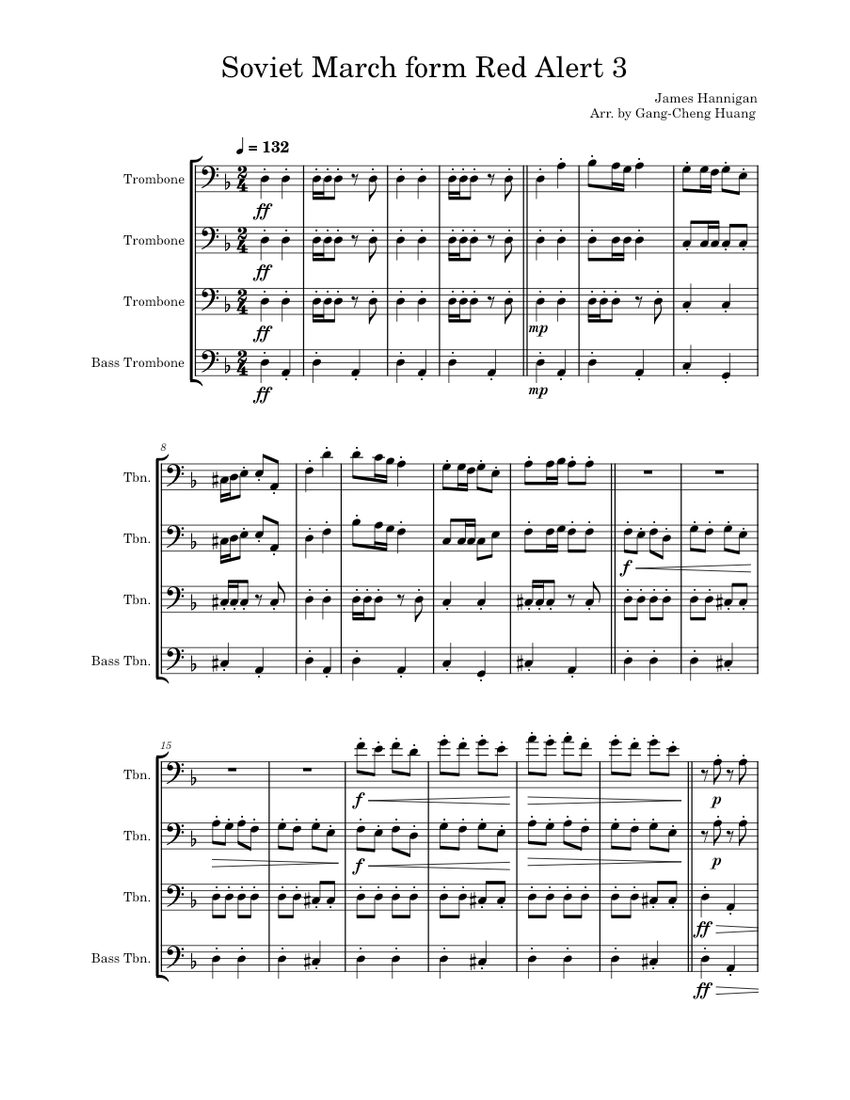 Soviet March from Command & Conquer Red Alert 3 James Hannigan Sheet