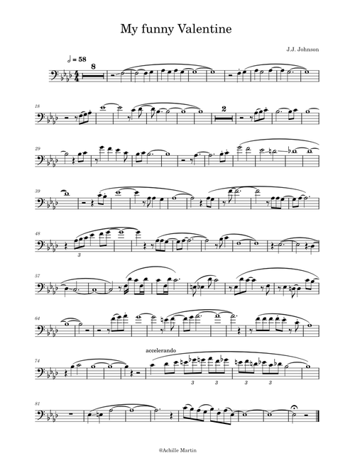 My Funny Valentine – Richard Rodgers J.J. Johnson solo