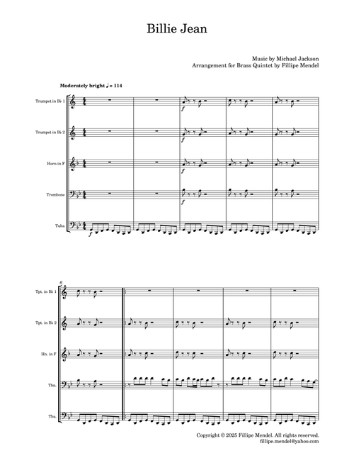 Billie Jean (Arr. Fillipe Mendel) - Michael Jackson (Brass Ensemble)