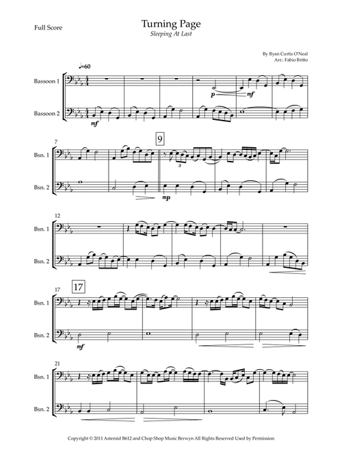 Turning Page (Arr. Fabio Britto) - Sleeping At Last (Instrumental Duet)