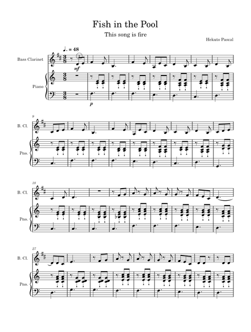 Fish In The Pool – Hekuto Pascal (Bass Clari/Piano)