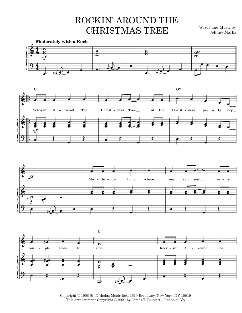 Rockin' Around The Christmas Tree Sheet music for Piano, Clarinet in b-flat (Solo)  Musescore.com