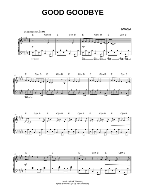 Good Goodbye - HWASA (Piano)
