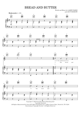Free Bread And Butter by The Newbeats sheet music | Download PDF