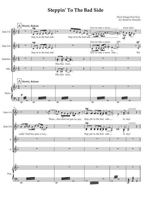 Steppin' To The Bad Side (Arr. Rachel St. Marseille) - Musical (original Cast) (Choral, SSAA)