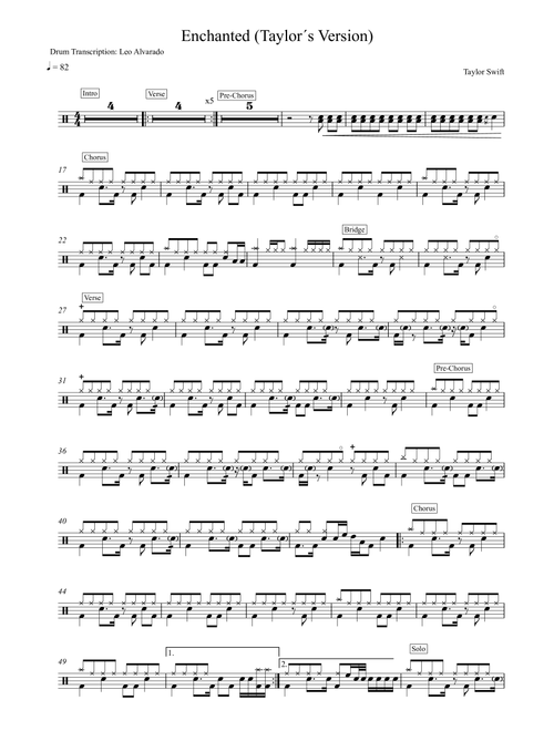 Enchanted (Arr. Drum Transcription: Leo Alvarado) - Taylor Swift (Drums)