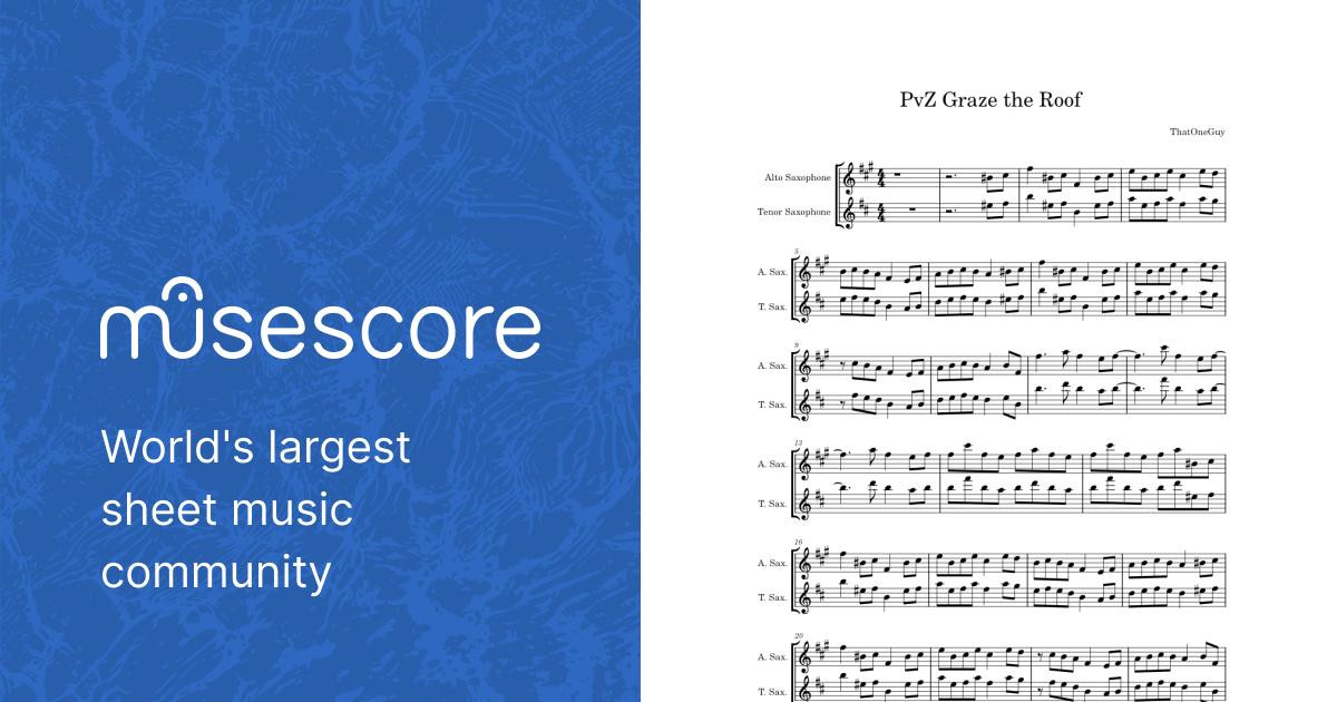 Graze the roof Laura Shigihara PvZ Sheet music for Saxophone alto