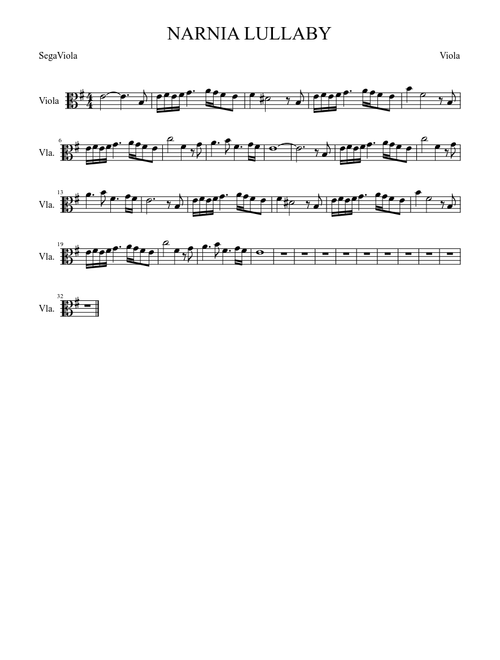 Narnia Lullaby (Viola)