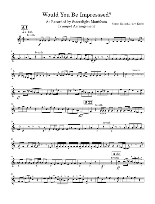 Would You Be Impressed? – Streetlight Manifesto - Trumpet Solo arrangement