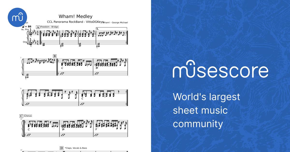 Freedom 90 – George Michael Wham! Medley - Keys Sheet Music
