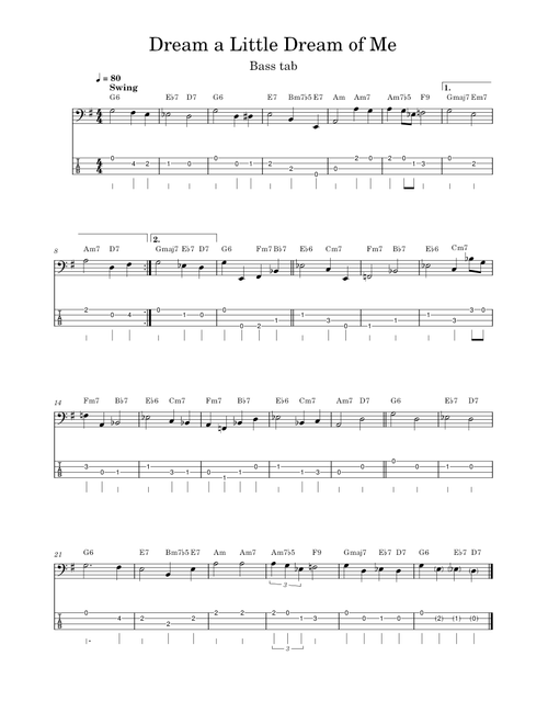 Dream a little dream of me – Schwandt & Andree (example bass line)