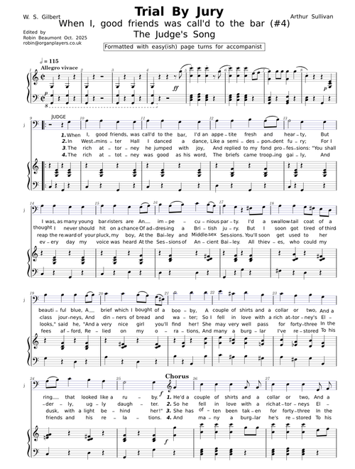 Trial by Jury. When I good friends was call'd to the bar (#4) The Judge's Song