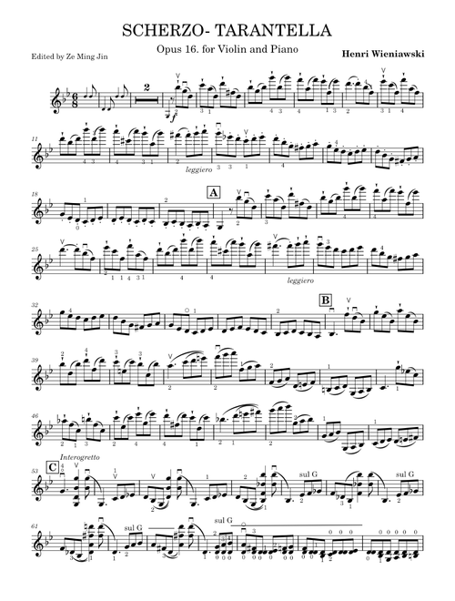 Scherzo Tarantella, Op. 16 – violin - Henryk Wieniawski