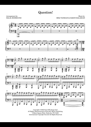Question! - System of a Down Sheet Music for Piano (Solo) | MuseScore.com