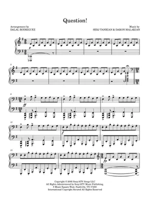 Question Tabs Question! - System of a Down Sheet Music for Piano (Solo) | MuseScore.com