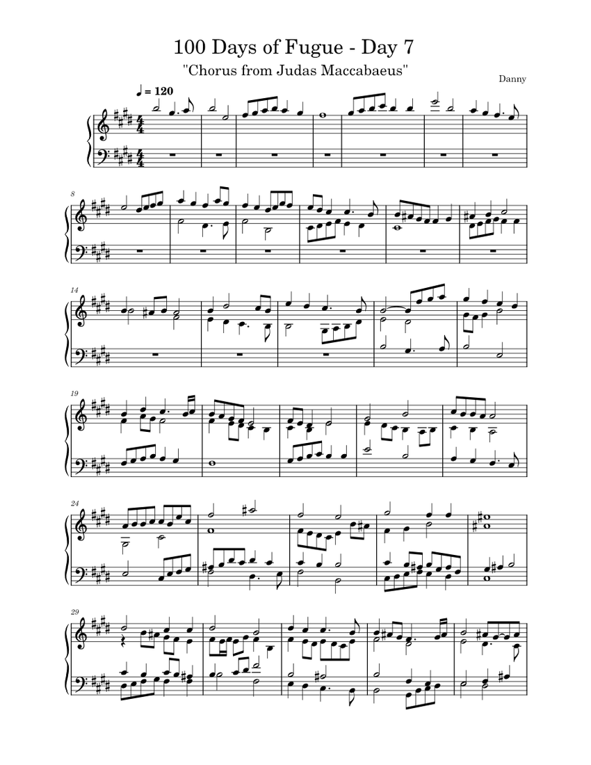 Judas Maccabaeus, HWV 63 Friedrich Händel 100 Days of Fugue Day 7 "Chorus from Judas
