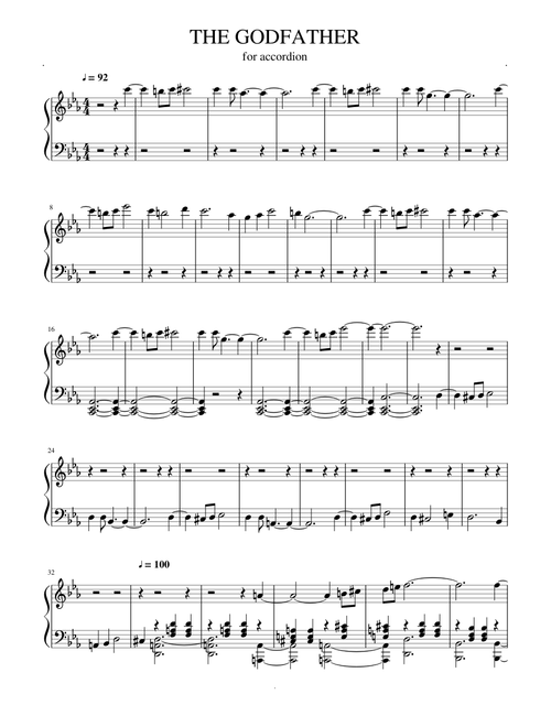 THE GODFATHER - FOR ACCORDION
