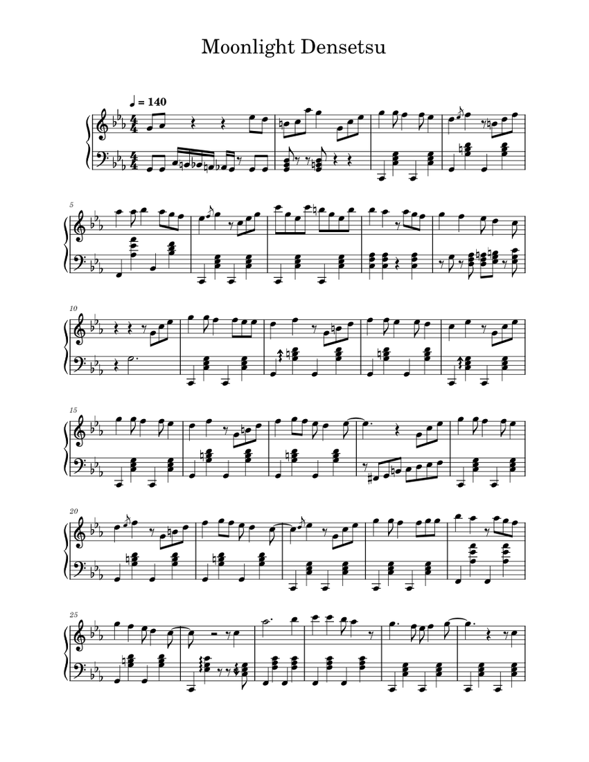 Moonlight Densetsu - DALI (Sailor moon OP) Sheet mu…