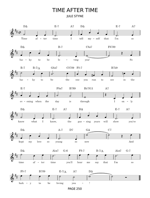 Time After Time – Jule Styne