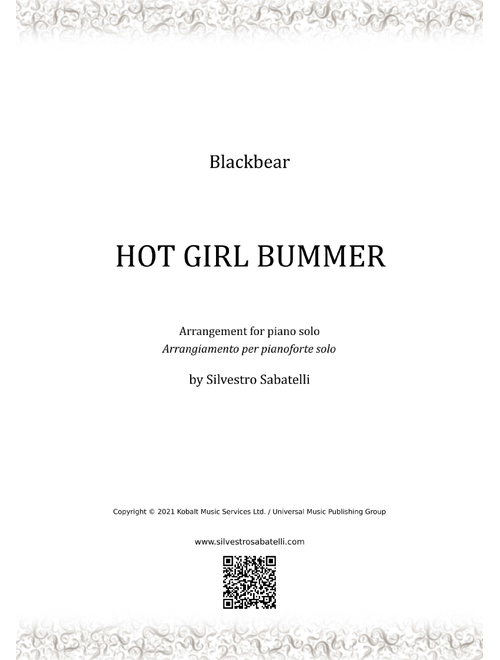 Hot Girl Bummer (Arr. Silvestro Sabatelli) - blackbear (Piano Solo)