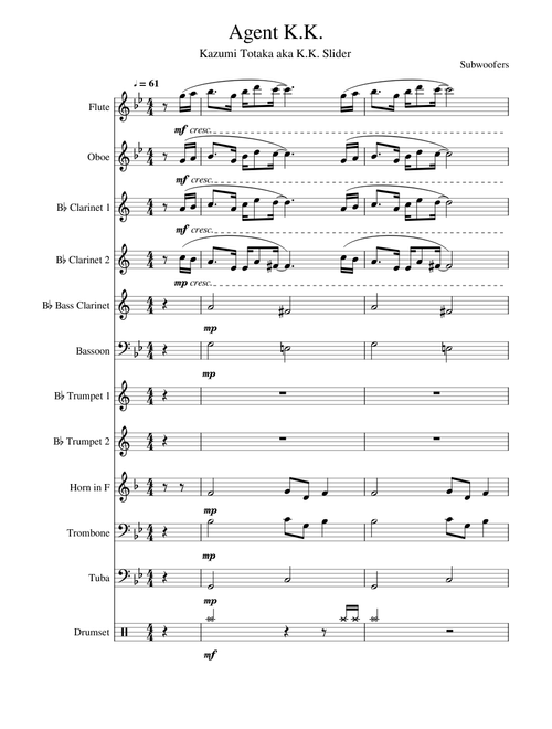 Agent K.K. animal crossing band arrangement